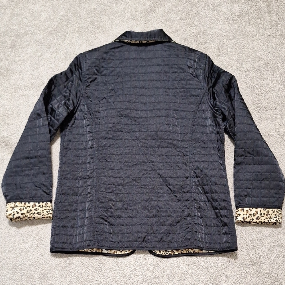 Koret Black Jacket With Leopard Print Interior - image 5